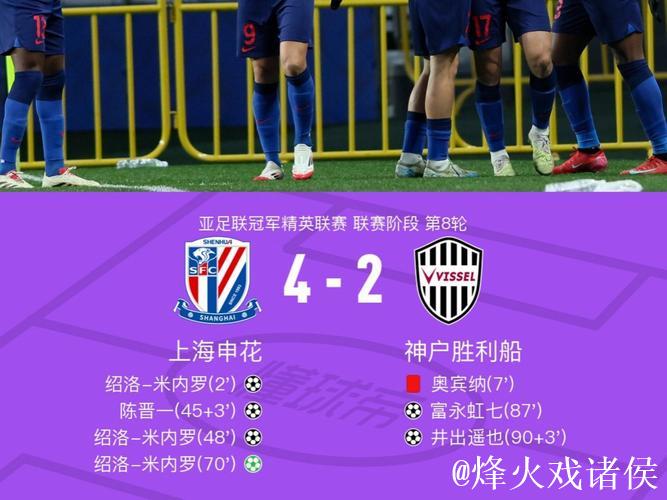 亚冠-路易斯失点米内罗进球被吹 申花0-2神户胜利船